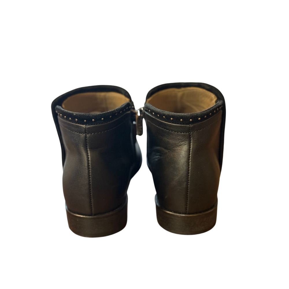 Anthropologie x Italeau 6.5 Studded Leather Ankle Boots $399 Black Made in Italy - Picture 7 of 10
